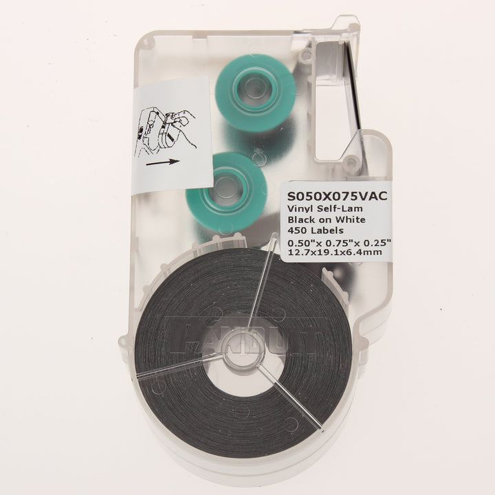 Panduit S100X075VAC P1 Cassette Self-Laminated Label Vinyl White 1.00 by - Diamond Home USA