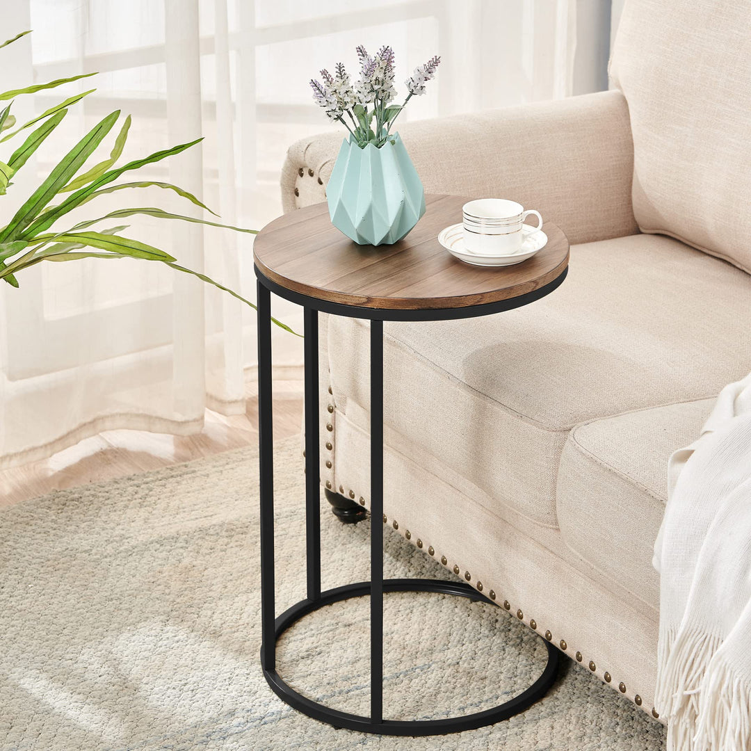 Nathaniel Home 23.5" H C-Shaped Round Sofa Side Elegant Modern-Glam End Snack - Diamond Home USA