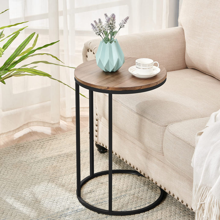 Nathaniel Home 23.5" H C-Shaped Round Sofa Side Elegant Modern-Glam End Snack - Diamond Home USA