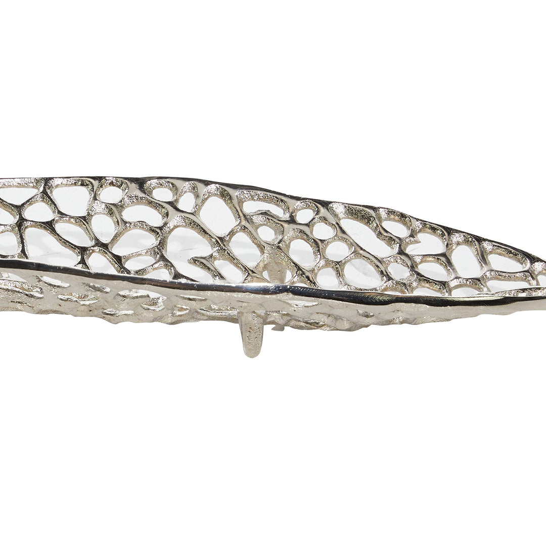 Silver Leaf Trays Set of 2 31" 24" 31 X 7 3 - Diamond Home USA