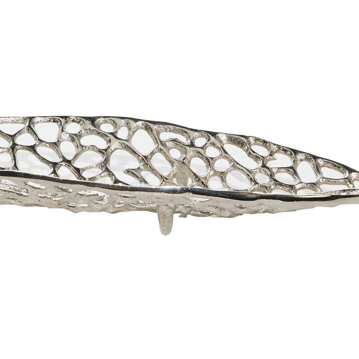 Silver Leaf Trays Set of 2 31" 24" 31 X 7 3 - Diamond Home USA