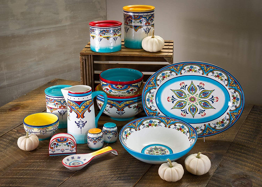 Euro Ceramica Zanzibar Collection Vibrant Ceramic Tableware Necessities 4 - Diamond Home USA