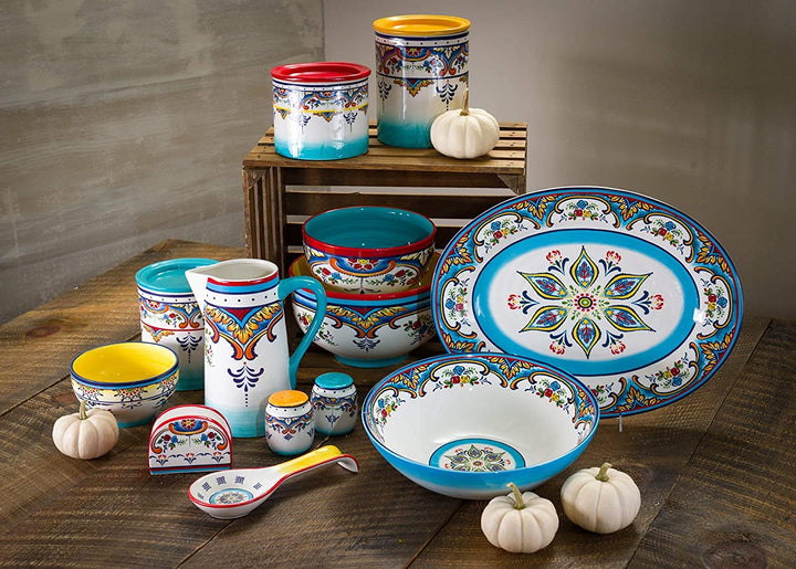 Euro Ceramica Zanzibar Collection Vibrant Ceramic Tableware Necessities 4 - Diamond Home USA
