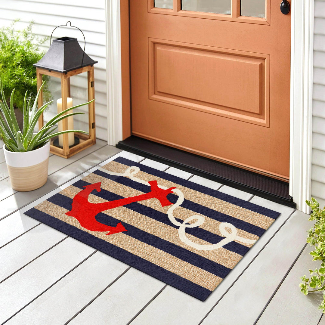 Liora Manne Anchor Frontporch Indoor/Outdoor Rug 2' x 3' - Diamond Home USA