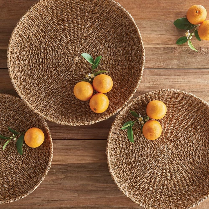 Seagrass Round Trays Set of 3 - Diamond Home USA