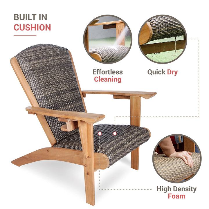 Cambridge Casual Auburn Padded Upholstered Outdoor Adirondack Chair - Diamond Home USA