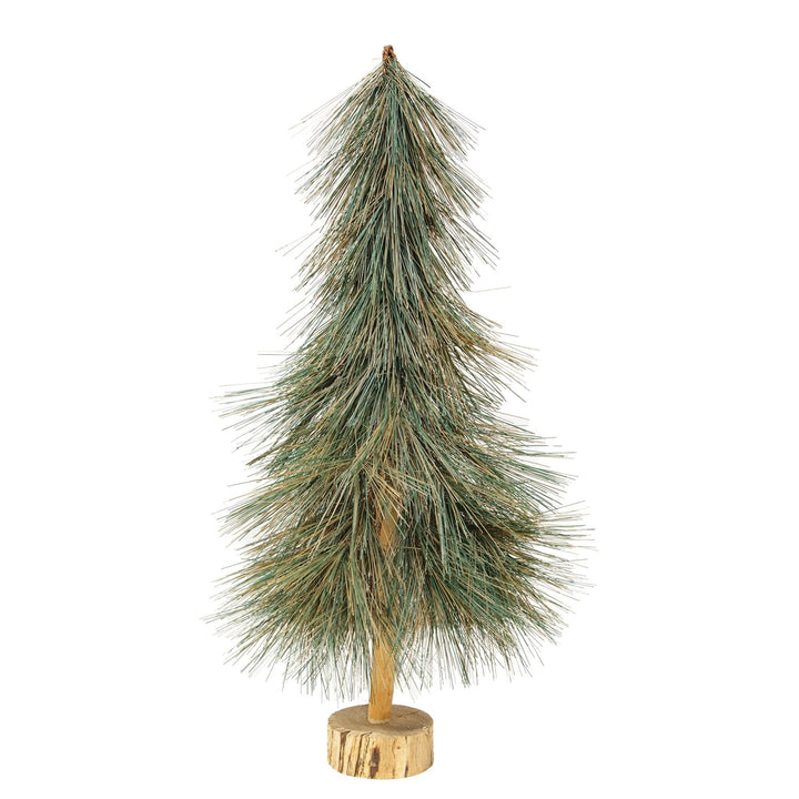 Sparkle Bottle Brush Tree On Base 21" Green Automatic - Diamond Home USA