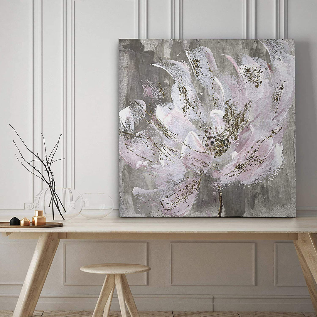 Wexford Home Blushy and Splashy Gallery Wrapped Canvas Wall Art 40x40 - Diamond Home USA