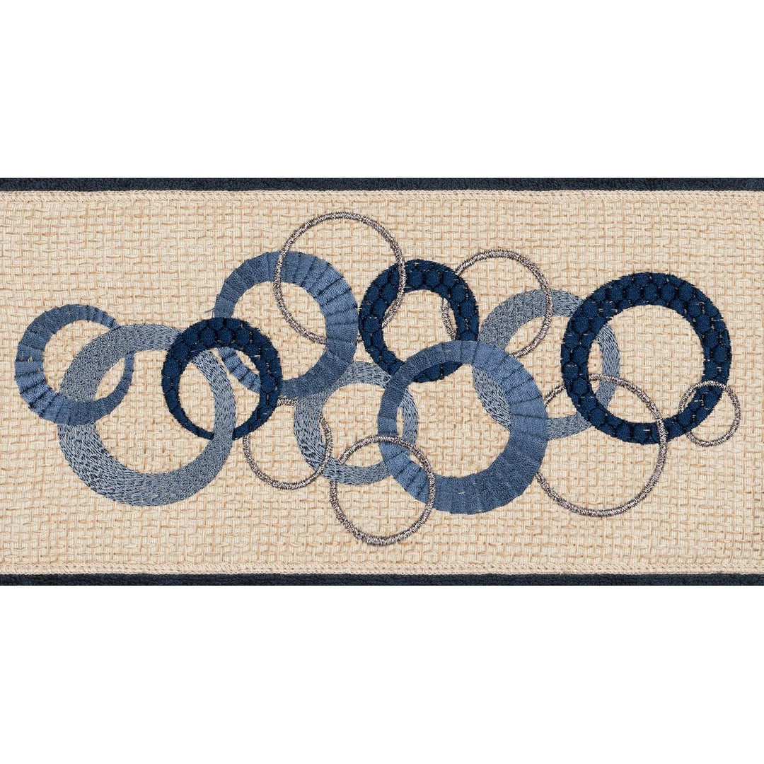 Turkish Cotton Circles Embroidered Midnight Blue 3-Piece Towel Set Cloth - Diamond Home USA