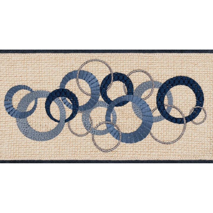 Turkish Cotton Circles Embroidered Midnight Blue 3-Piece Towel Set Cloth - Diamond Home USA