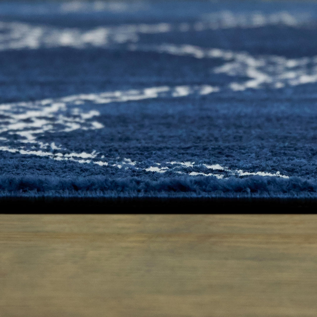 BALTA Fischer Nautical Trellis Coastal Area Rug Navy 2'7" x 7' 6' - Diamond Home USA
