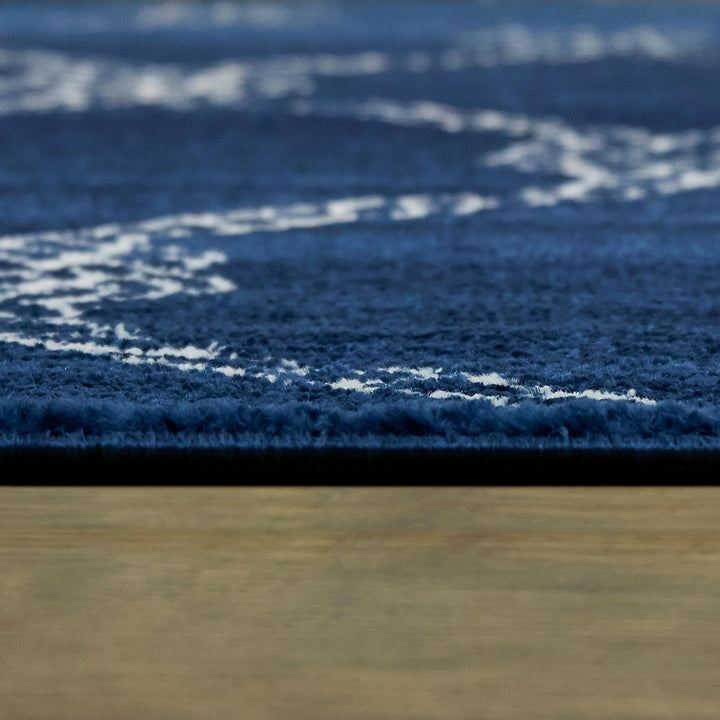 BALTA Fischer Nautical Trellis Coastal Area Rug Navy 2'7" x 7' 6' - Diamond Home USA