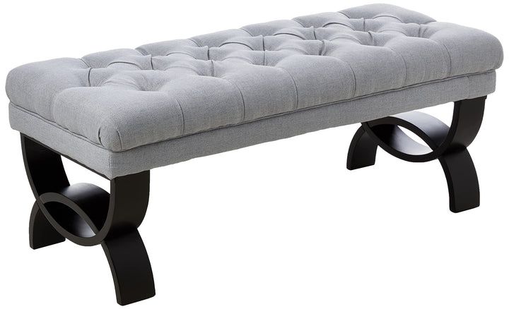 Christopher Knight Home Scarlett Fabric Ottoman Bench Light Grey 17.25”D x .00