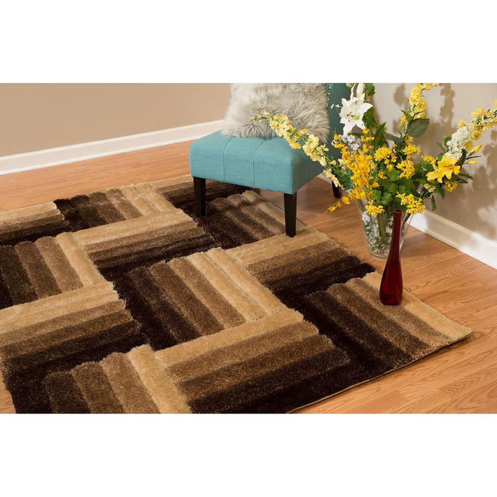 Westfield Home Posh Ditto Ultra Plush Shag Area Rug Beige/Brown 1'10 3'1 2' - Diamond Home USA