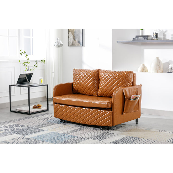47.64" Modern Convertible Sleeper Loveseat Sofa Bed with Headboard Pull-Out
