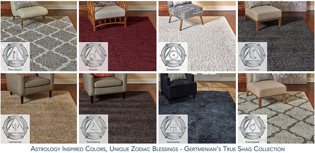 Gertmenian Premium Indoor True Shag Luxury Area Rug Super Plush and Non-Shedding - Diamond Home USA