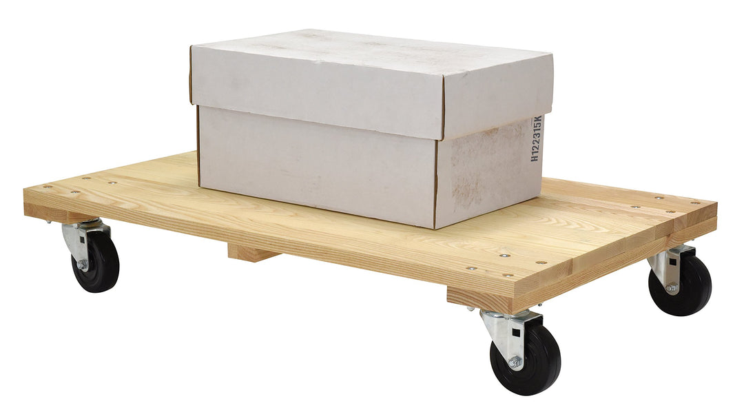 Vestil HDOS-2436-12 Solid Deck Hardwood Dolly with Hard Rubber Casters 1200 - Diamond Home USA