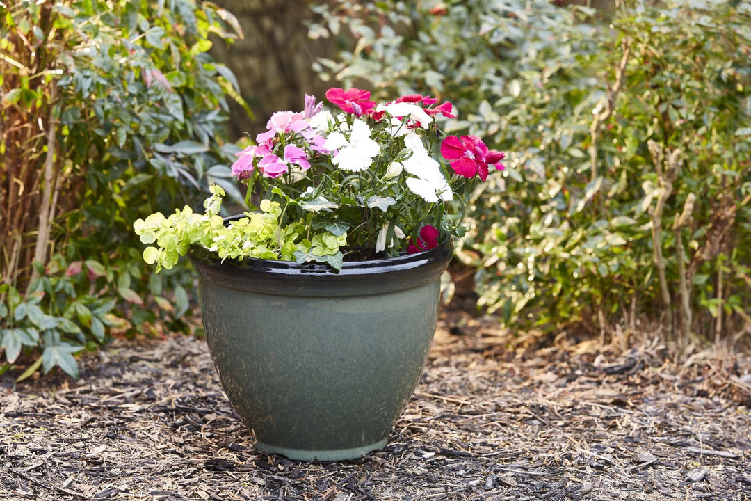 Southern Patio Heritage Outdoor Resin Planter with Drainage Hole and Plug - Diamond Home USA