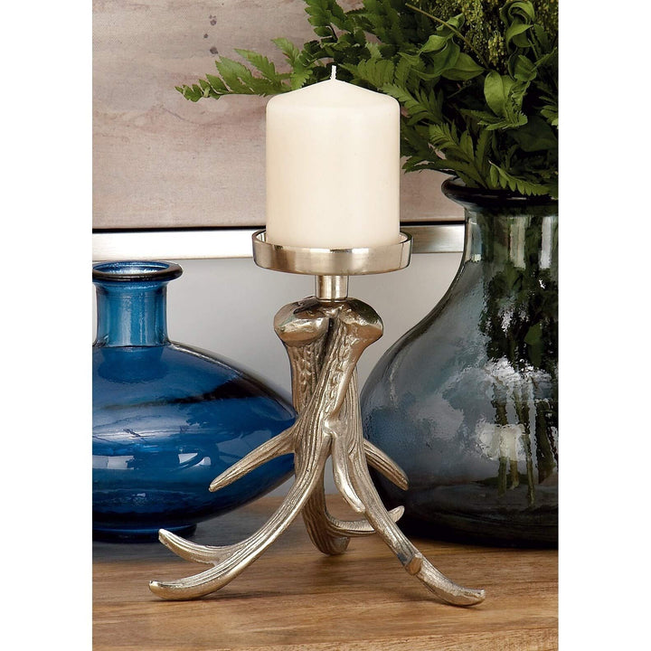 Artistic Aluminum Antler Candle Holder Black Multi Color Modern Contemporary