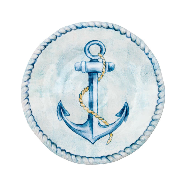 12-piece Sail Away Dinnerware Set Blue Coastal Casual Round 12 Piece - Diamond Home USA