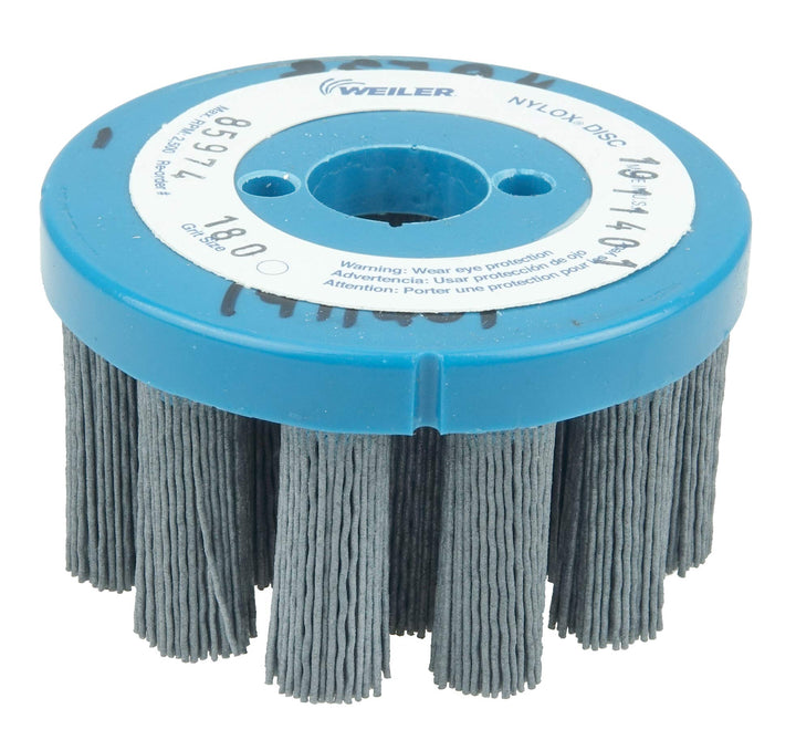 Weiler 85798 3-1/2" Nylox Disc Brush Crimped Filament 040/80SC Fill 7/8" Arbor - Diamond Home USA