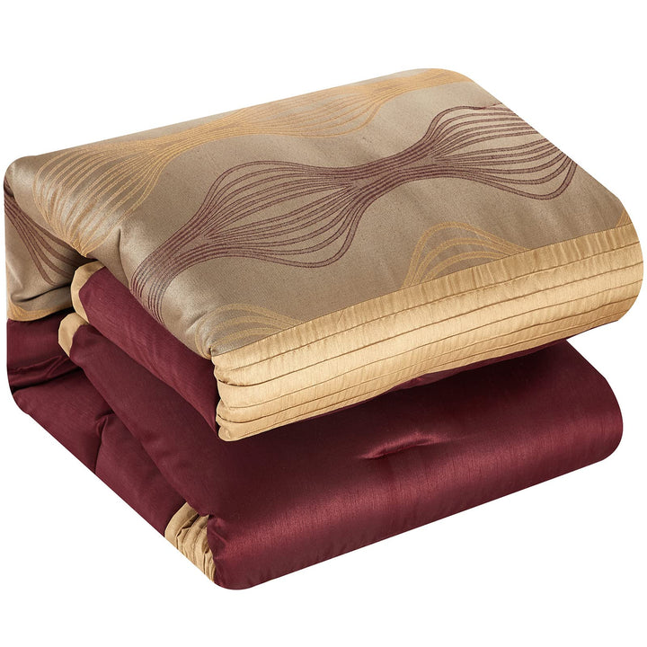 7 Piece n Color Geometric Comforter Cal California Set