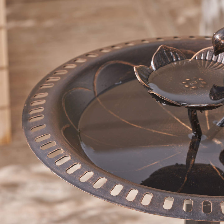 Christopher Knight Home Anessa Outdoor Aluminum and Iron Bird Bath Shiny Copper - Diamond Home USA