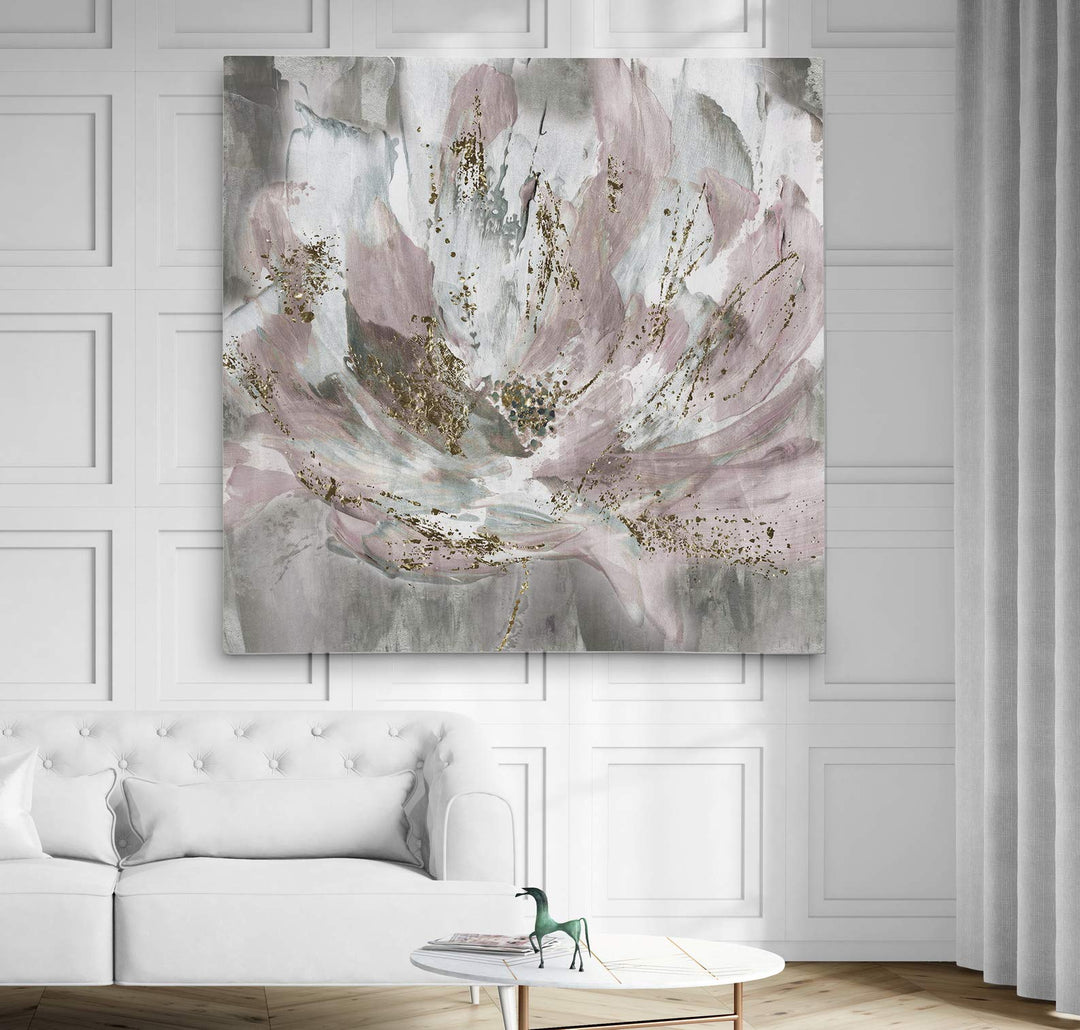 Wexford Home Home Blush Flower Power Gallery Wrapped Canvas Wall Art 40x40 - Diamond Home USA