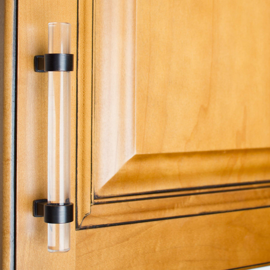 GlideRite 3-3/4-inch Hole Center Clear Acrylic Pull Cabinet Hardware Handle Pack - Diamond Home USA