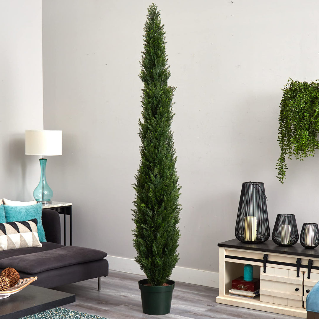 Nearly Natural Cedar Pine Artificial Tree 8ft Green - Diamond Home USA