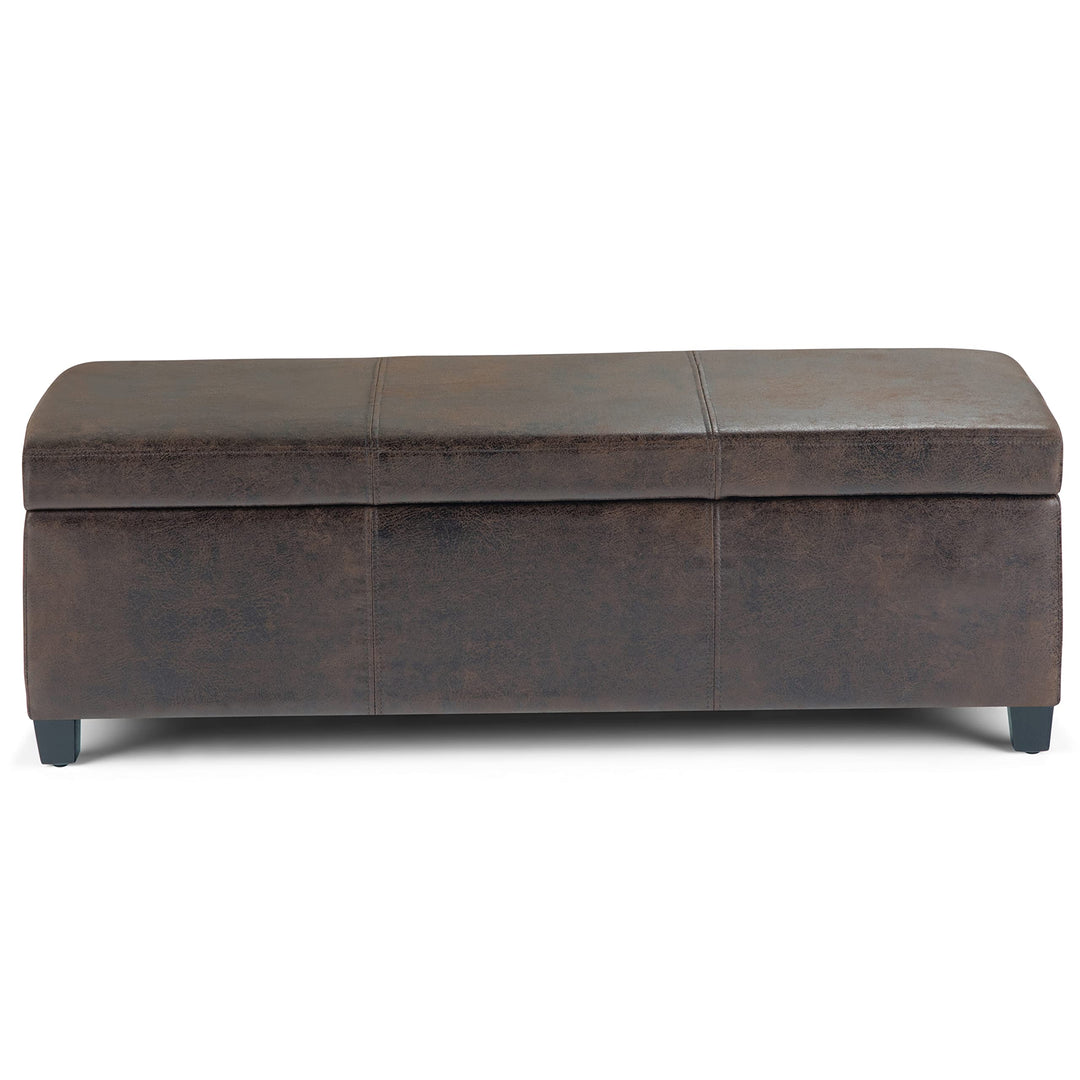 SIMPLIHOME Avalon 48 Inch Wide Contemporary ectangle Storage Ottoman Bench in