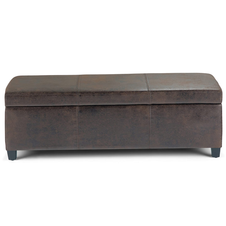 SIMPLIHOME Avalon 48 Inch Wide Contemporary ectangle Storage Ottoman Bench in