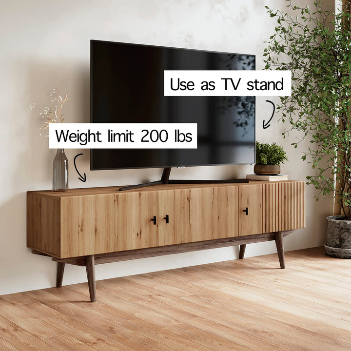 Living Skog TV Stand for Bedroom TV Media Console Table Modern Entertainment light brown - Diamond Home USA