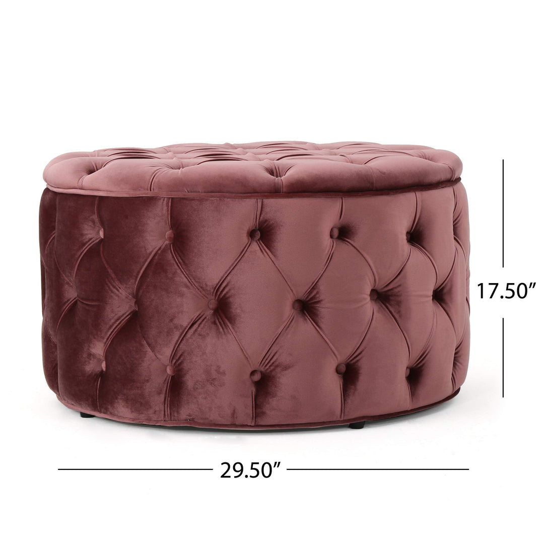Christopher Knight Home Zelfa Velvet Ottoman 29.5” x 29.5’x 18”