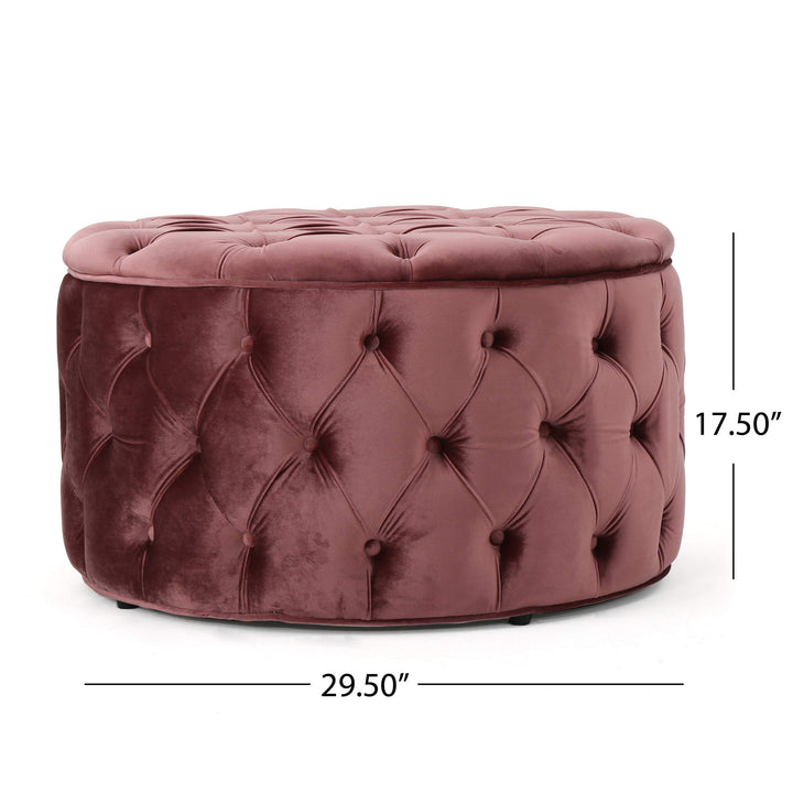 Christopher Knight Home Zelfa Velvet Ottoman 29.5” x 29.5’x 18”