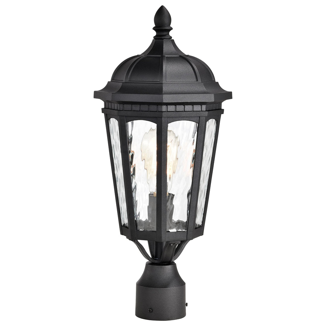 East River Outdoor Post Light Pole Lantern 1 Matte Black Finish Clear Water