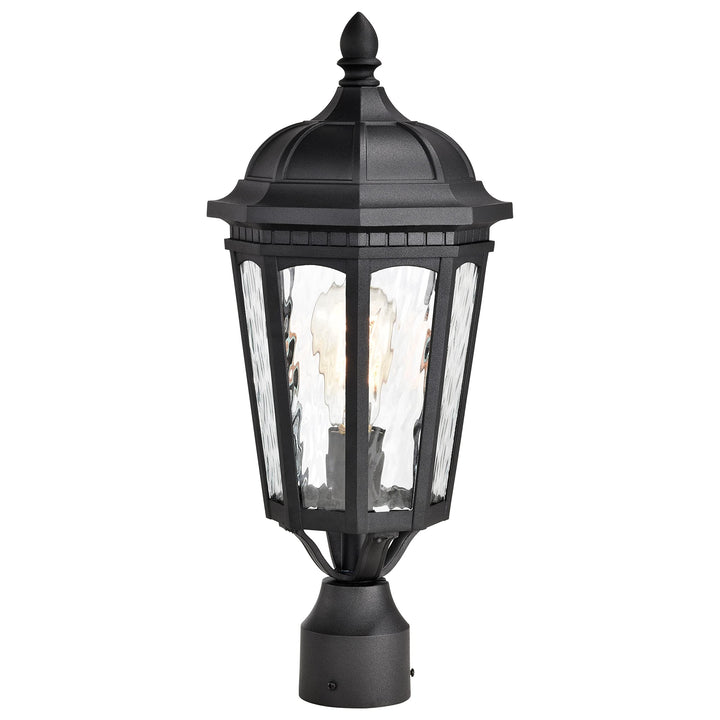 East River Outdoor Post Light Pole Lantern 1 Matte Black Finish Clear Water