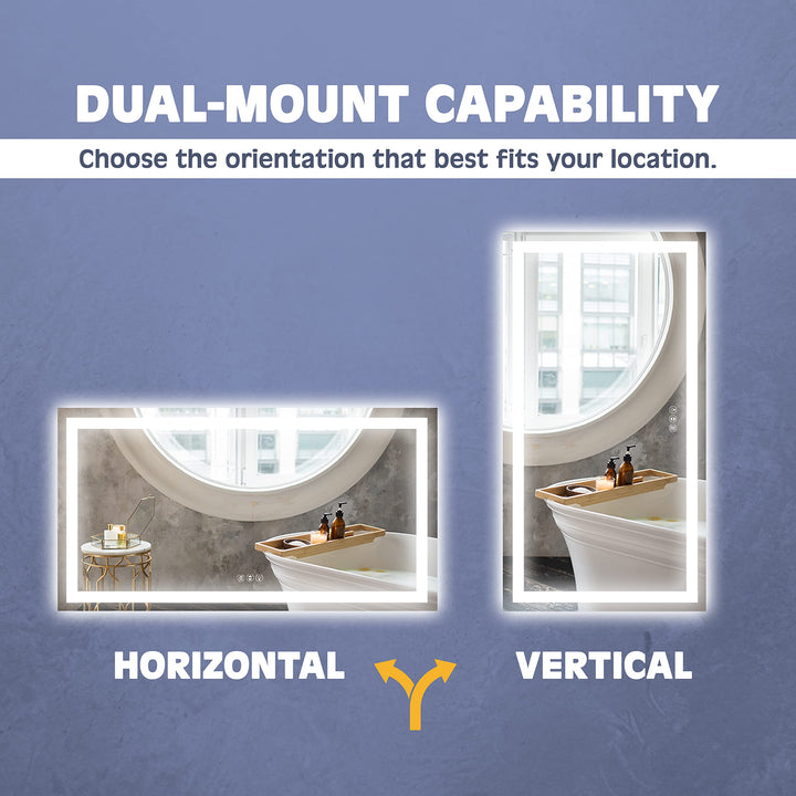 Prominence Home Luxury LED Bathroom/Wall Mirror with Front and Back Light 55x30 inches - Diamond Home USA