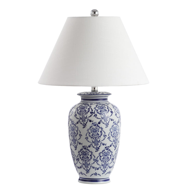 26.25" Chinoiserie Ceramic Led Table Lamp Blue/White Blue White Traditional - Diamond Home USA