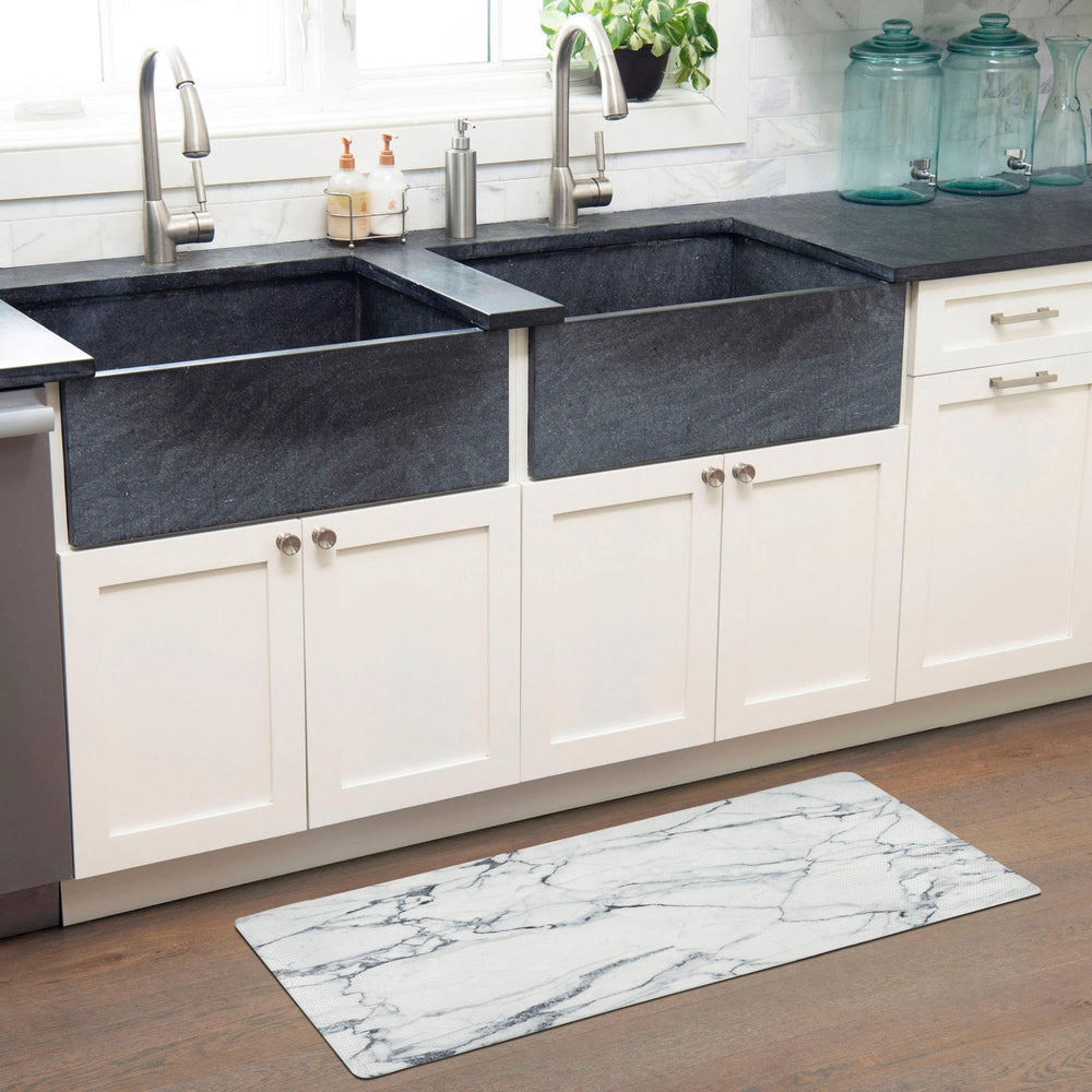 Home Dynamix Cozy Living Modern Marble Runner Anti-Fatigue Kitchen Mat - Diamond Home USA