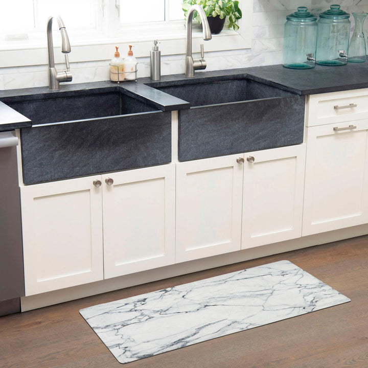 Home Dynamix Cozy Living Modern Marble Runner Anti-Fatigue Kitchen Mat - Diamond Home USA