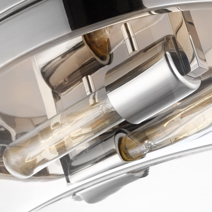 Intersection Medium Flush Mount Fixture Polished Nickel with Clear Glass - Diamond Home USA