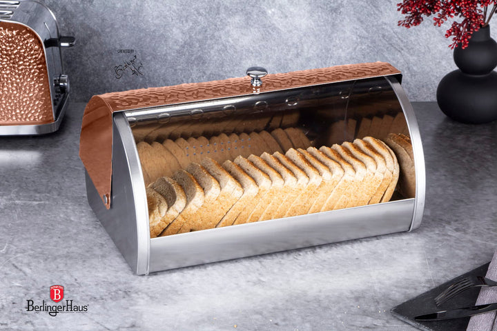 Berlinger Haus ainless eel Bread Box for Kitchen Countertop Compact Bread - Diamond Home USA