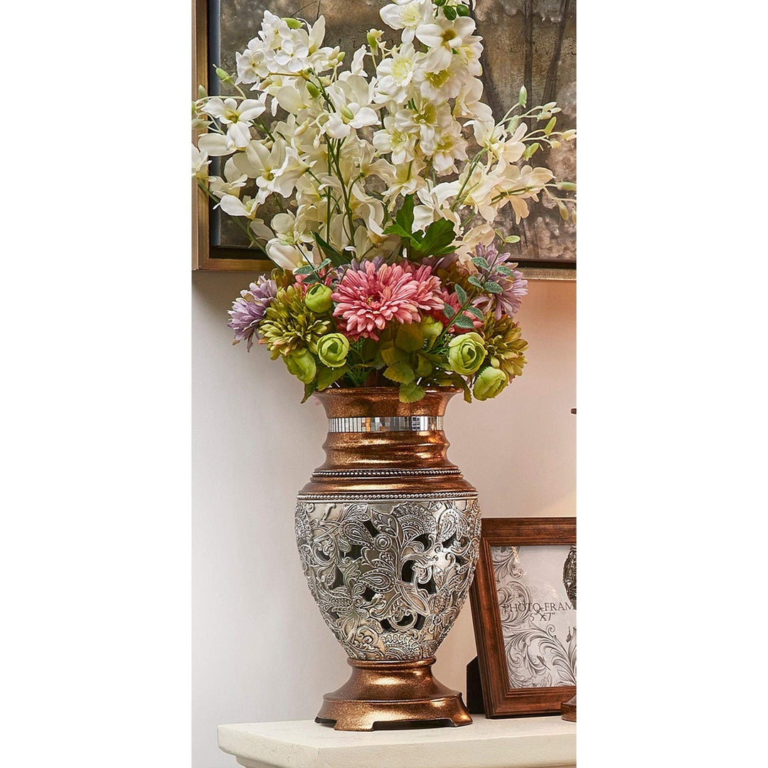 International Collection Decorative Table Top Decor Vase Traditional Polyresin - Diamond Home USA