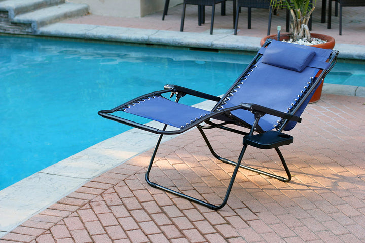 Jeco Oversized Zero Gravity Chair with Sunshade and Drink Tray