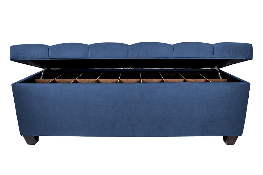 The Sole Secret Obsession Series Diamond Tufted Large Upholstered Lift Top Dark Blue - Diamond Home USA