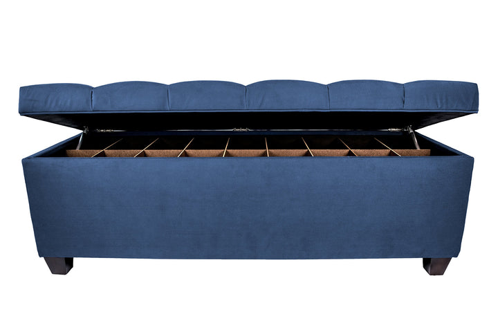 The Sole Secret Obsession Series Diamond Tufted Large Upholstered Lift Top Dark Blue - Diamond Home USA