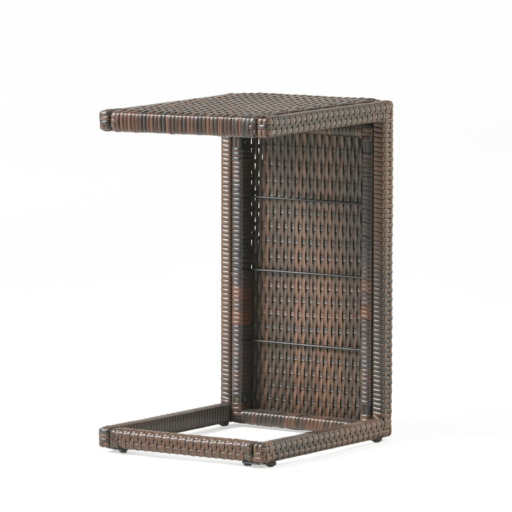 Christopher Knight Home CKH C-Shaped PE Accent Table Multibrown - Diamond Home USA