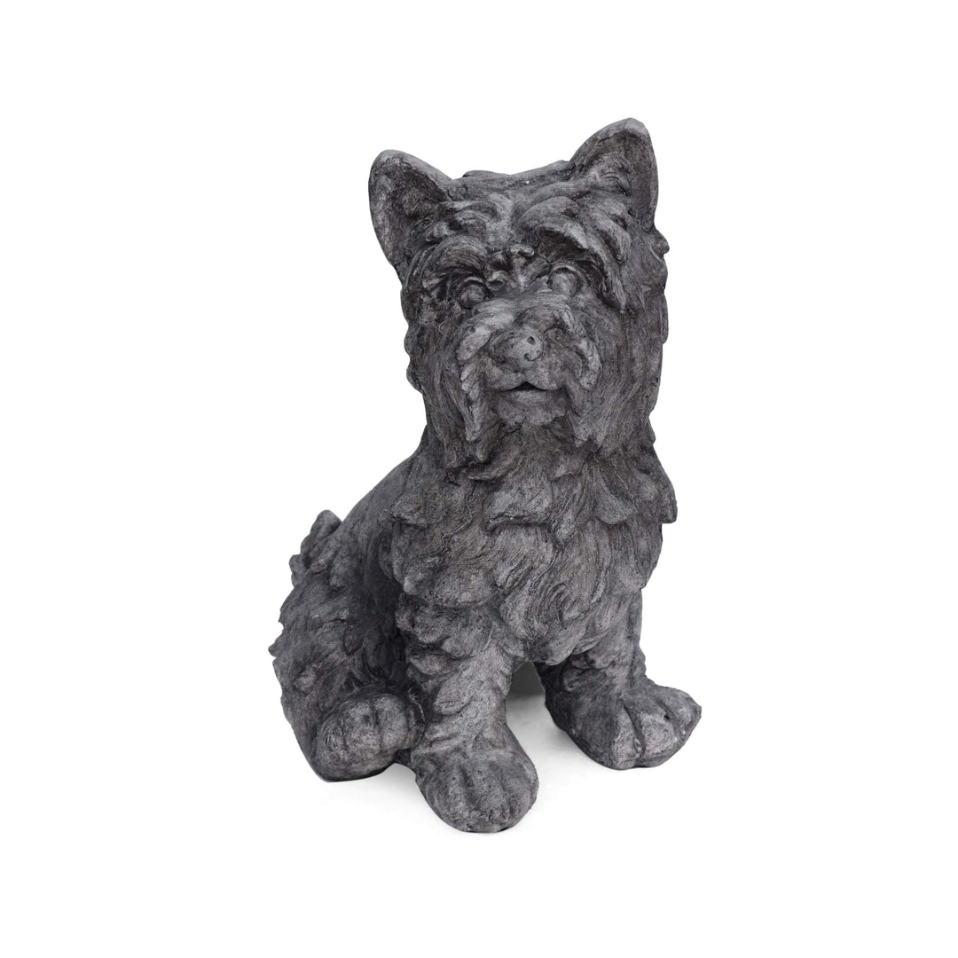 Christopher Knight Home Seth Outdoor Terrier Dog Garden Statue Antique Gray