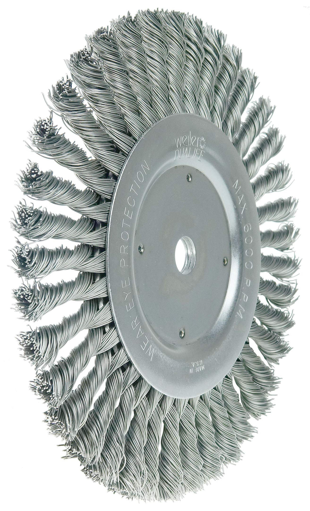 Weiler 08615 8" Cable Twist Knot Wire Wheel .023" Steel Fill 5/8" Arbor Hole - Diamond Home USA